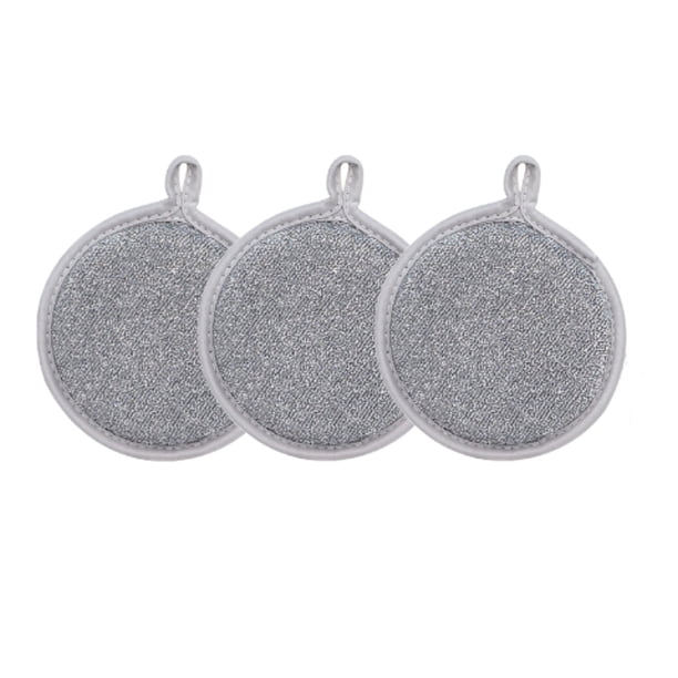 Esponja lavavajillas de doble cara, circular, elástica y de alta elasticidad, bloque de esponja para fregar platos de cocina, 3 unidades.