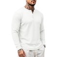 thumbnail image 3 of MiYuan Mens Quarter Zip Shirts Casual Winter Fall Knit Textured Long Sleeve Shirt Beach Vacation Stretchy Golf Shirts, 3 of 5