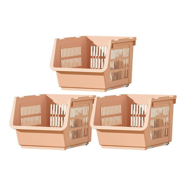 Pink Pink Multi-Layer Kitchen Basket For Toy And Grocery Storage Made Of Durable Abs Material With Wheels 34X24X57Cm