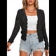 thumbnail image 2 of Chaqueta Cárdigan de Punto con Cuello en V y Larga para Mujer, Suéter Chal de Punto Sin Botones. Negro L, 2 of 8