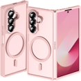 thumbnail image 1 of Funda magnética a prueba de golpes para Samsung Galaxy Z Fold 6 de Hensinple, color rosa, 1 of 9
