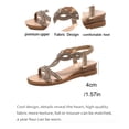 thumbnail image 5 of Rokment Women's Sparkling Rhinestones Wedge Heels Slingback Dressy Sandals Indian Bride Wedding Bling Elastic Ankle Strap Slip on Mid Heels Summer Dress Shoes Gold Size 9, 5 of 7