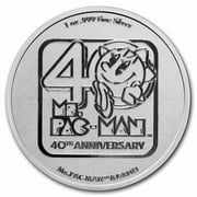 2021 Niue 1 oz Silver $2 Ms.PAC-MAN 40th Anniversary BU