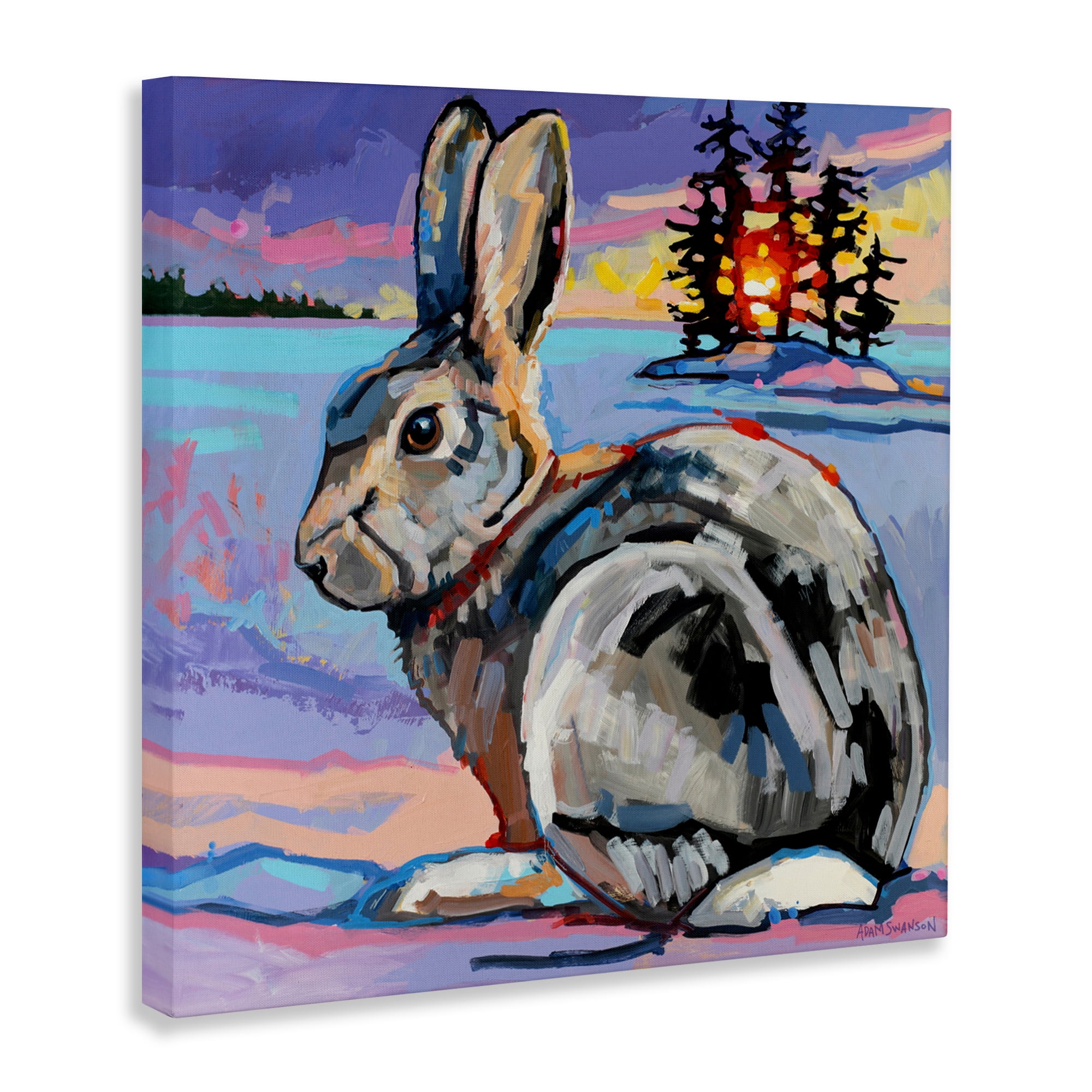 Runaway Goliath Rabbit Canvas Wall Art, design by Adam Swanson