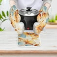 thumbnail image 5 of Abstract Flowers Heat Resistant Microwave Oven Gloves Set for BBQ Baking Grilling,Baking Gifts Cooks for Women,Housewarming Gifts for New Home, 5 of 6