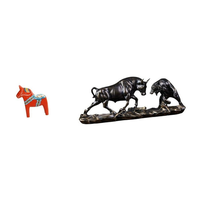 Escultura de caballo toro Dalecarlian, figura moderna de animal Feng Shui sueco, obra de arte coleccionable para decoración del hogar, escritorio, est