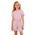 thumbnail image 6 of Auroural Big Girls Clothes 2 Piece Sets for Girls Kids Girls Fashion Cute Print Loose Short Sleeve Top Shorts Set Homewear Set, 6 of 8