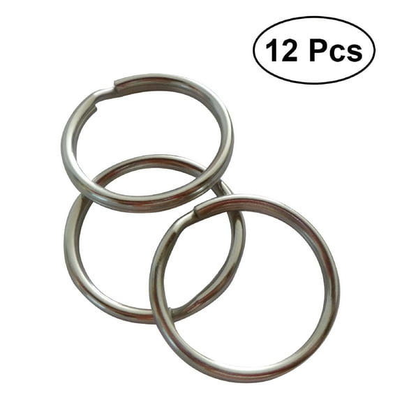 DESIGNICE 12Pcs Metal Keychain Rings Round Split Durable Key Rings for DIY Craft Home Car Keys Holder 32mm