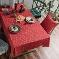 thumbnail image 2 of Electronicheart Ustyle Christmas Gold Stamping Tablecloth Home Dining Table Cloth Holiday Decorative Table Cover, Red, 6pcs Pillowcase, 2 of 8