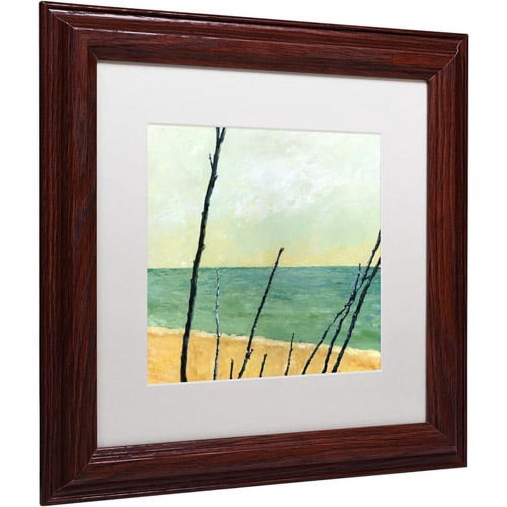 Trademark Fine Art "Branches on the Beach" Canvas Art by Michelle Calkins, White Matte, Wood Frame