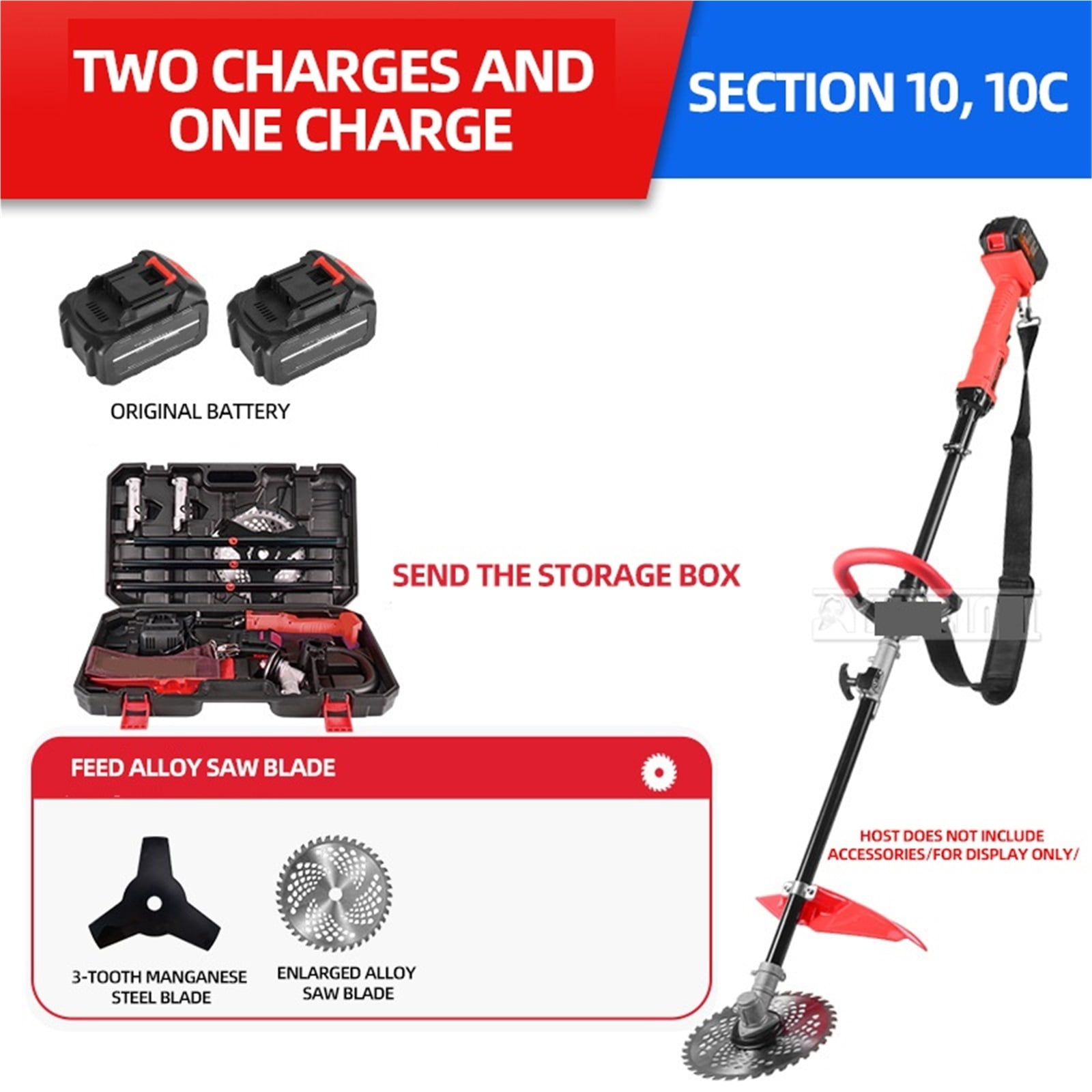 23cm Electric Lawn Mower, 2500RPM Cordless Grass Trimmer, Length Adjustable Garden Tool 21V 700w With Battery ,Hand & Power Tool