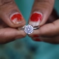 thumbnail image 4 of 1Ct Lab Created Diamond Round Cut Solitaire Engagement Ring 14K White Gold Plated, 4 of 4