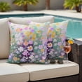 thumbnail image 2 of Outdoor Pillow Cover Watercolor Flower Floral Set of 2 Waterproof Throw Pillowcases Branch Leaves Decorative Patio Furniture Pillows for Couch Garden Indoor & Outdoor Use, 2 of 9
