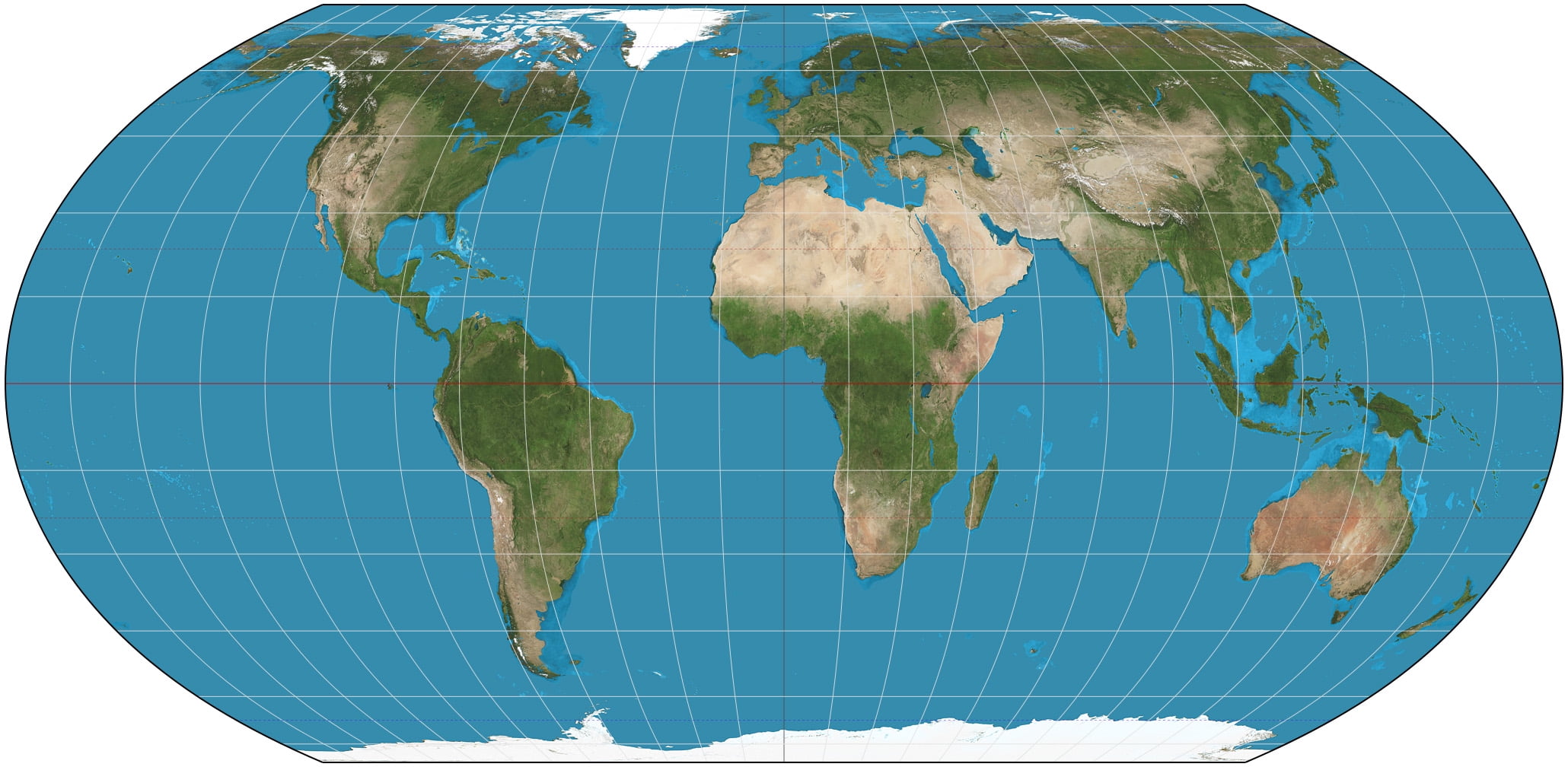 Equal Earth Projection Large MAP Vivid Imagery 12 Inch BY 18 Inch
