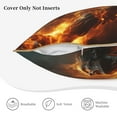 thumbnail image 5 of Xecao Cool Fire Man Print Soft Velvet Decorative Throw Pillow Covers, Square Cushion Cases for Bed, Sofa, Living Room, Car, and Indoor Outdoor Use-18"x18", 5 of 8