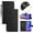 Black, variant on for iPhone 16 Case Wallet Flip Magnetic Clasp Folio Case [Kickstand] with RFID Blocking Card Holders [Detachable Wrist Strap] Shockproof Premium PU Leather Phone Cover, Purple