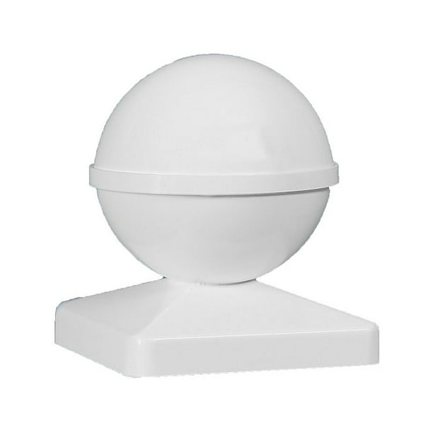 Classy Caps Bp955 Ball 5" X 5" Pvc Fence Post Cap White