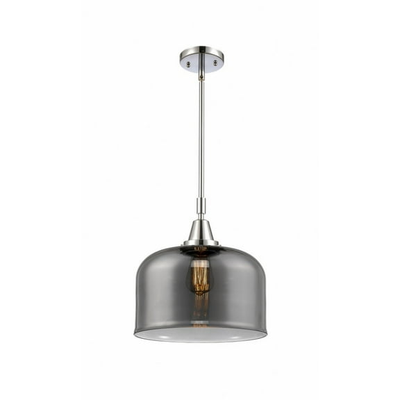 447-1S-PC-G73-L Innovations Lighting Bell - 1 Light Stem Hung Mini Pendant In Industrial Style-14.13 Inches Tall and 12 Inches Wide-Polished Chrome
