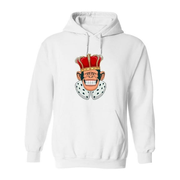 A Monkey In A Crown. Hoodie Men -Image by Shutterstock, Male Medium