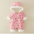 thumbnail image 4 of Letdown Baby Boys Girl Snowsuit Toddler Winter Coat Clothes 3-24M Hooded Jumpsuit Romer Puffer Outwear (Red,9-12 Months), 4 of 7