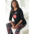 thumbnail image 4 of Dreams & Co. Plus Size Long Sleeve Knit PJ Set, 4 of 5