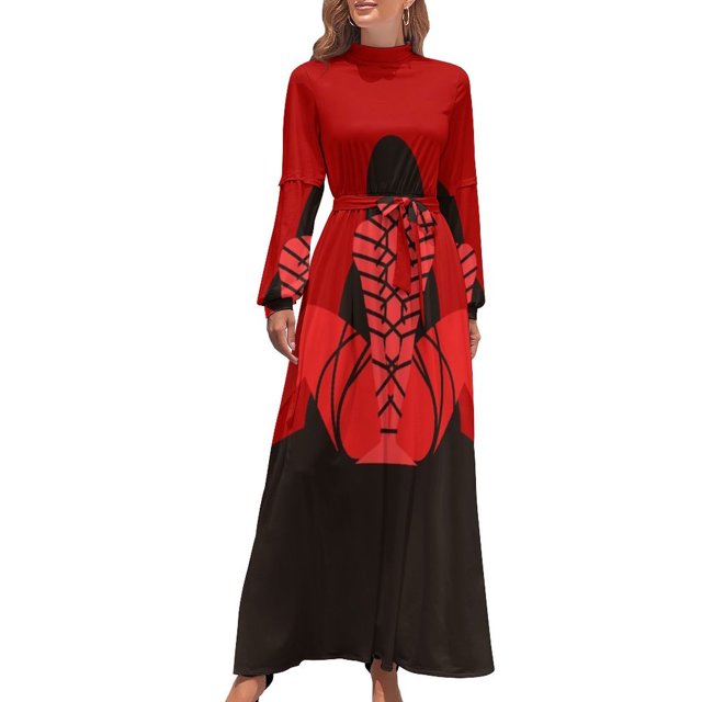 Vestido largo de bondage shibari para chica, vestidos para eventos especiales, vestidos de manga larga, vestidos de mujer verano 2024, falda de mujer