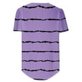 thumbnail image 3 of MIUOWANP Women's Puff Long Sleeve Shirts Women's Spring/Summer Striped Round Neck Sleeve Short Sleeve Top T-shirt Purple L, 3 of 4