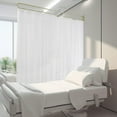 thumbnail image 5 of 7.22ft Privacy Partition Curtain, Medical Wall Mounted Room Divider Curtain with Metal U-Shaped Bracket, Flat Hooks Medical Curtain for Living Room, Bar, Hospital, Beauty Salon, Bedroom(White), 5 of 9