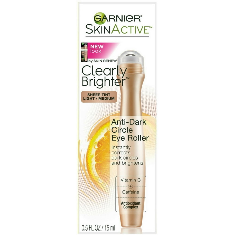 Garnier SkinActive Clearly Brighter Sheer Tinted Eye Roller, Light/Medium 0.5 oz