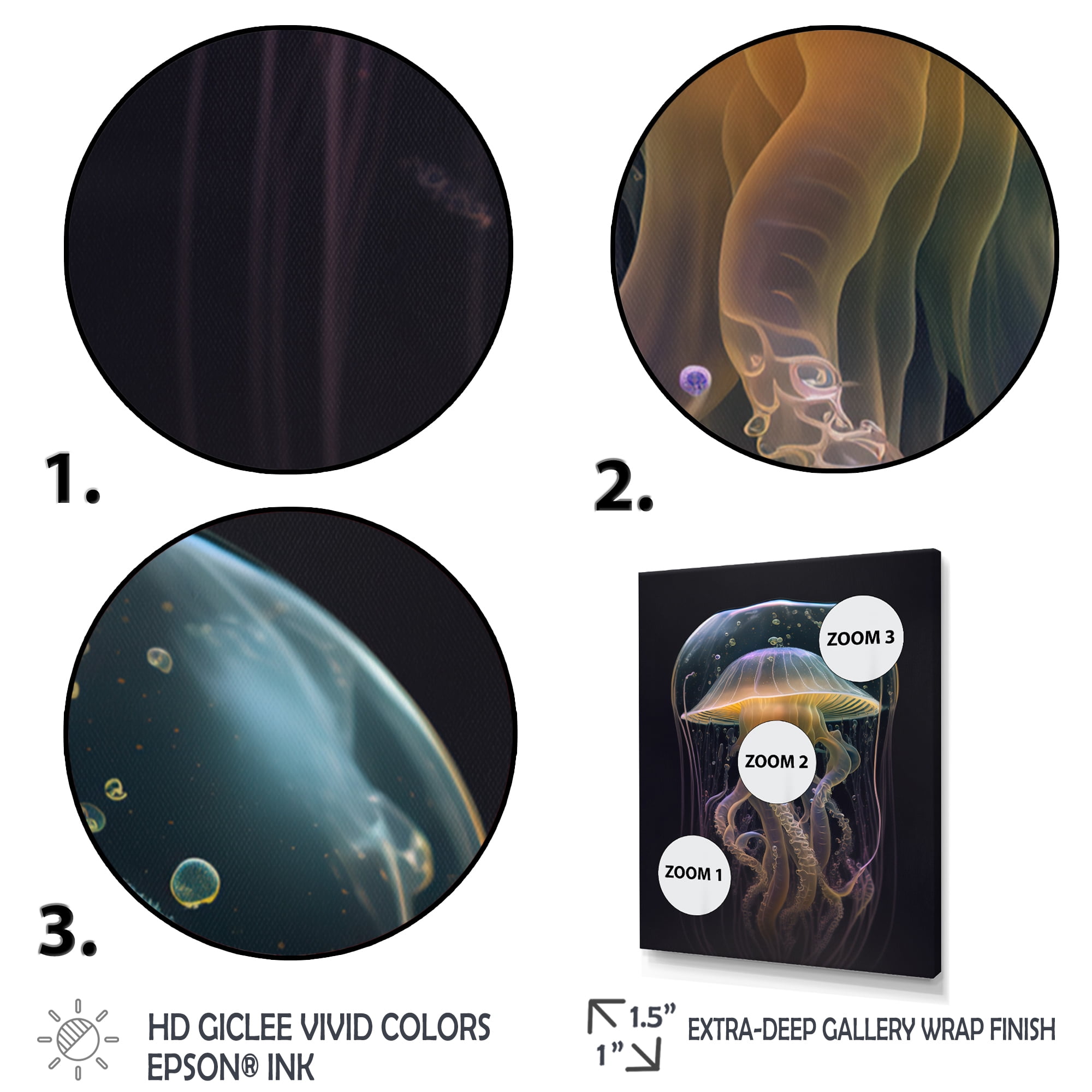Designart Jellyfish II Canvas Wall Art
