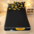 thumbnail image 4 of Erosebridal Cartoon Bug Bee Zipper Queen Comforter Set with Fitted Sheet and 2 Pillowcases,Black Blue,Black Reversible,4pcs, 4 of 8