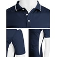 thumbnail image 4 of H2H Mens Active Slim Fit Cool Dry Short Sleeve Polo T-Shirts NAVY US S/ASIA M (CMTTS279), 4 of 5