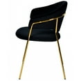 thumbnail image 4 of Fabric Upholstered Dining Chair with Metal Legs, Set of 2, Black and Gold- Saltoro Sherpi, 4 of 7