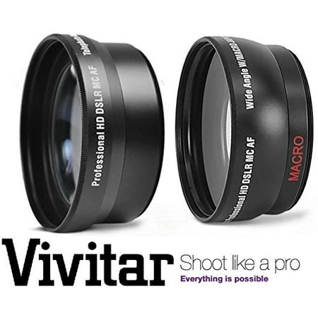 2Pc Lens Kit Hi-Definition Telephoto & Wide Angle Lens Set For Nikon D5300 D3300 (52mm Compatible)
