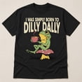 thumbnail image 3 of Born To Dilly Dally Frog Graphic T-Shirt, Unisex Classic Fit Tee, 3 of 9