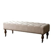 Devon & Claire Lauren Wheat Linen Rectangle Ottoman Bench