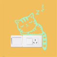 thumbnail image 3 of Etiqueta engomada del interruptor de pared noctilucente luminosa del gato del gatito creativo lindo gato verde del hogar, 3 of 5