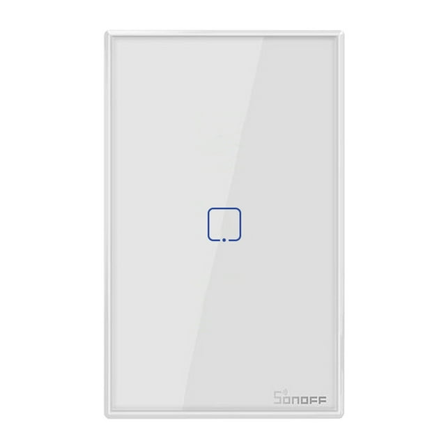 T0US1C-TX 1 Gang Smart WiFi Wall Light Switch APP/Touch Control Timer Standard Panel Smart Switch Compatible with Home/Nest &
