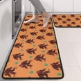 thumbnail image 2 of Kitchen Rugs Sets Of 2,Orange Bigfoot and Grass Pattern Anti Fatigue Kitchen Mat Rugs Non Slip Washable,Decorative Kitchen Floor Mats for Kitchen,Sink,Laundry,17"x47"+17"x47", 2 of 5