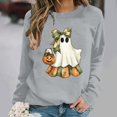 thumbnail image 2 of qelini Halloween Pullover Sweatshirt for Women Plus Size Pumpkin Graphic Tees Sweatershirts Long Sleeve Crew Neck Outfit Holiday, 2 of 6