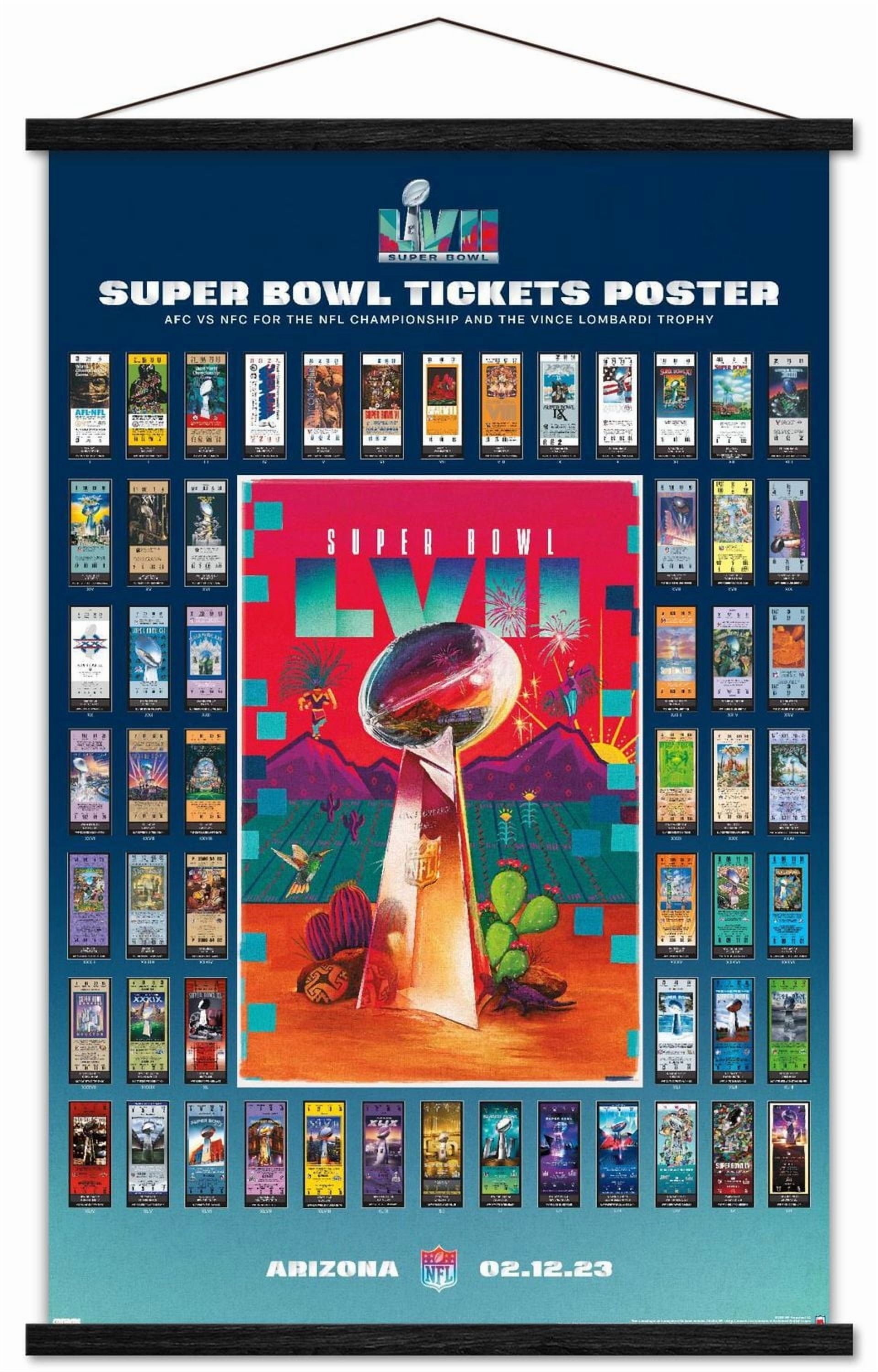 NFL League - Super Bowl LVII Ticket Collage Wall Poster, 22.375" x 34"
