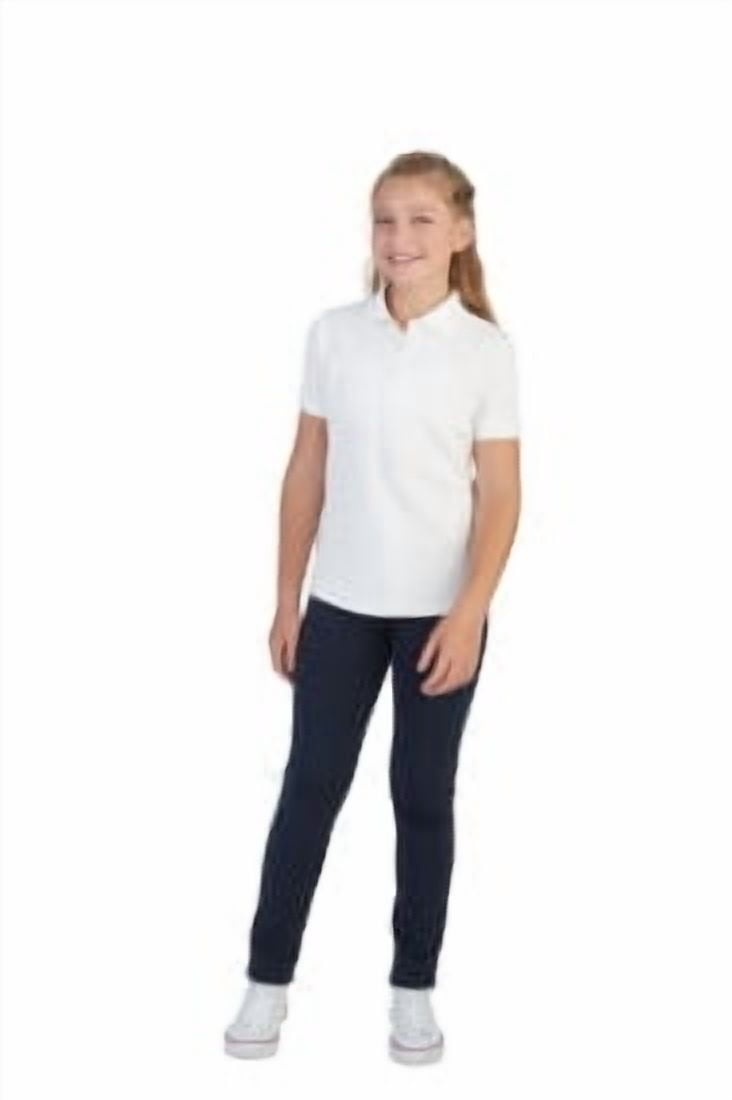 French Toast Girls School Uniform Short Sleeve Picot Collar Interlock Polo Shirt