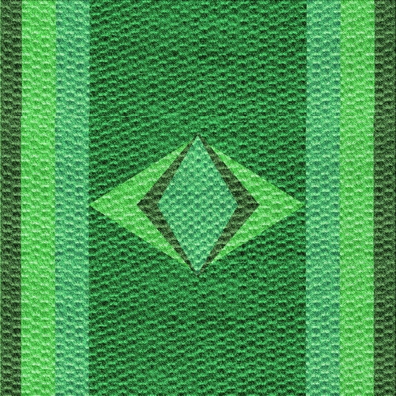 Ahgly Company Indoor Square Patterned Green Area Rugs, 8' Square