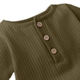 thumbnail image 3 of Moxiu Toddler Boy Rompers Summer Casual Cute Short Sleeve Onesie Soft Ribbed Basic One Piece Bodysuit Army Green,12-18 Months, 3 of 5