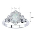 thumbnail image 5 of SuperJeweler 1 Carat Oval Shape Created Opal and Halo Diamond Ring In Sterling Silver For Women, 5 of 6