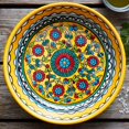 thumbnail image 3 of Ceramic Small Palestine Yellow Floral Round Dish, 3 of 4