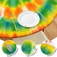 thumbnail image 4 of Colorful Rainbow Tie Dye Spiral Pattern Round Fitted Tablecloth with Elastic Edge,Dining Table Cover Waterproof,Outdoor Round Tablecloth for Camping,Dining,Indoor and Outdoor, 4 of 7