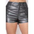 thumbnail image 4 of Faux Leather Cargo Mini Shorts, 4 of 5