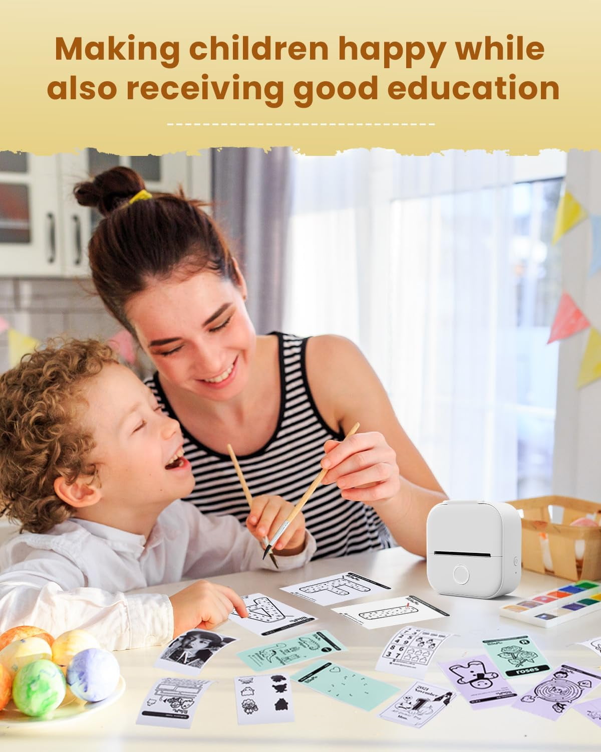 Phomemo T02 Portable Label Maker, Mini Sticker Printer, Bluetooth Inkless Sticker Maker Machine, Mobile Printer for Study Notes, Kids Gift, Photos, Journals, To-dos (White)