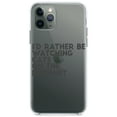 thumbnail image 1 of DistinctInk Clear Shockproof Hybrid Case for iPhone 11 (6.1" Screen) - TPU Bumper Acrylic Back Tempered Glass Screen Protector - Rather Be Watch Cats On The Internet, 1 of 1
